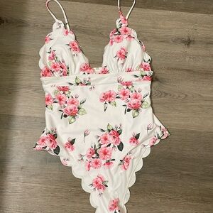 Cottagecore Floral One piece Bikni Swimsuit Size Medium